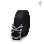 کمربند 3.5 سانت CK مشکی-نقره‌ای