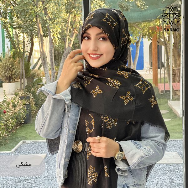 روسری نخ پنبه گل وی پلنگی - تصویر 3
