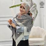 روسری نخ پنبه گل پیچی منگوله دار - Image 3
