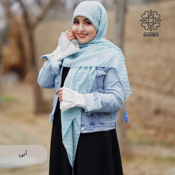 روسری نخی پلیسه پریا - تصویر 4