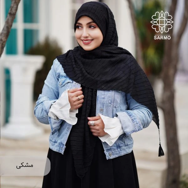 روسری نخی پلیسه پریا - تصویر 6