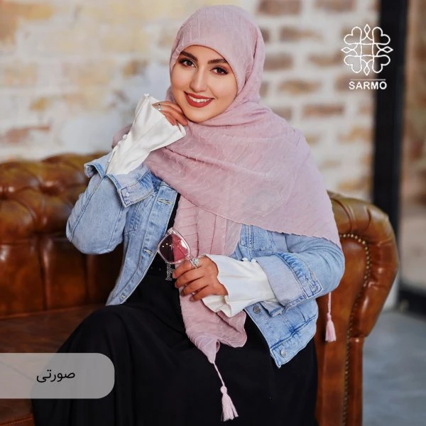 روسری نخی پلیسه پریا - تصویر 8