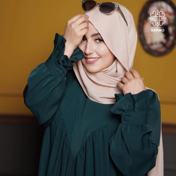 عبا ونوس با یقه گرد و برش هفتی