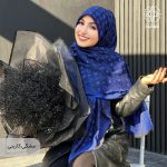 روسری نخ کشمیر آلیس نگین دار - Image 11