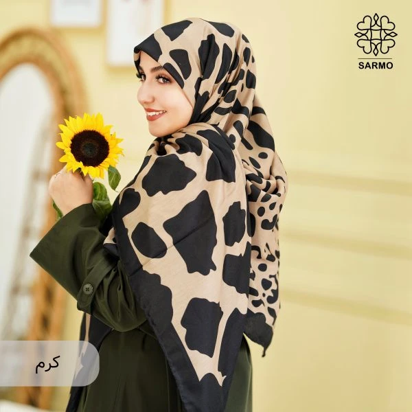 روسری نخ پنبه پلنگی اقتصادی - تصویر 9