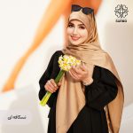 روسری ساتن ابریشم زردخت - Image 3