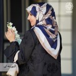 روسری ابریشم کجراه پاپیون - Image 9