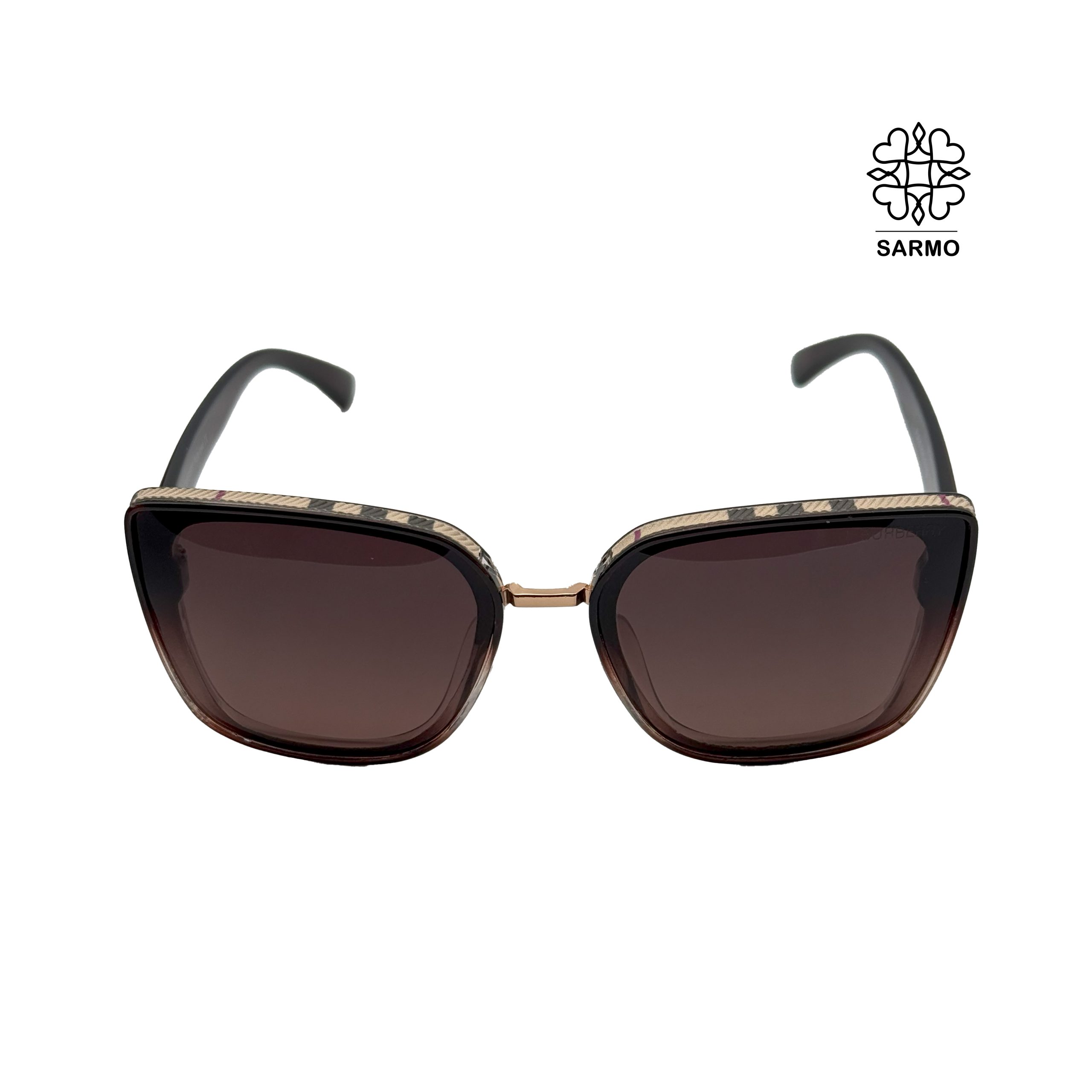 ق ب قهوه 1-01 عینک قاب چهارخونه طرح باربری - Image 1