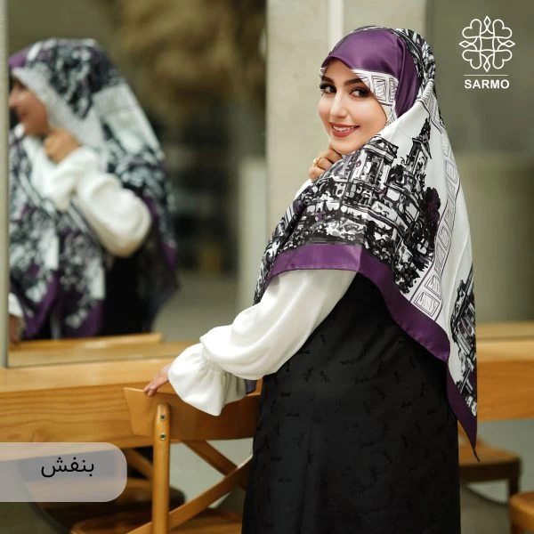 روسری ابریشم کجراه بنا - تصویر 10