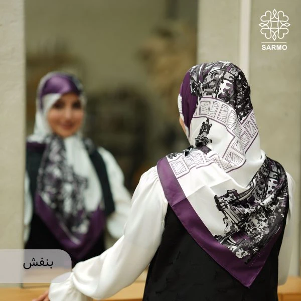 روسری ابریشم کجراه بنا - تصویر 8