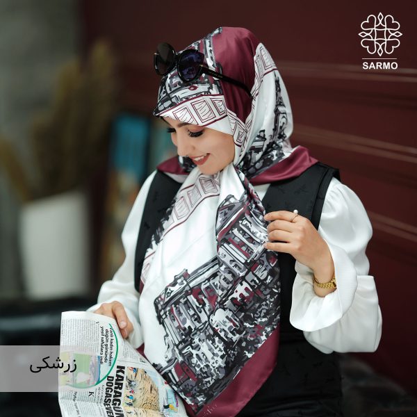روسری ابریشم کجراه بنا - تصویر 4