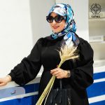 روسری ابریشم کجراه پرنگار - Image 2