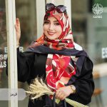 روسری ابریشم کجراه پرنگار - Image 8