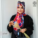 روسری ابریشم کجراه پرنگار - Image 6