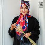 روسری ابریشم کجراه پرنگار