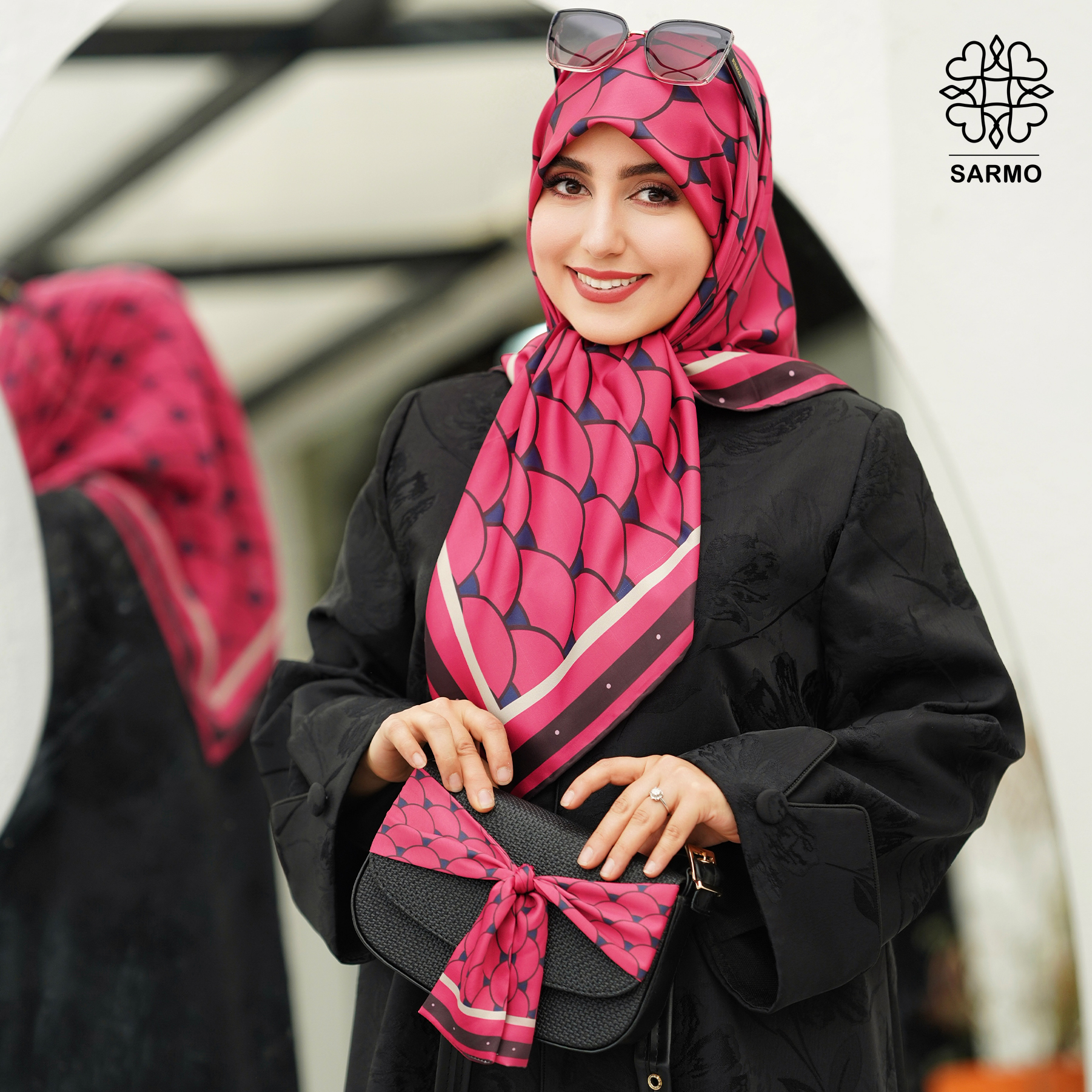 پولک کاور روسری ابریشم کجراه پولک - Image 1