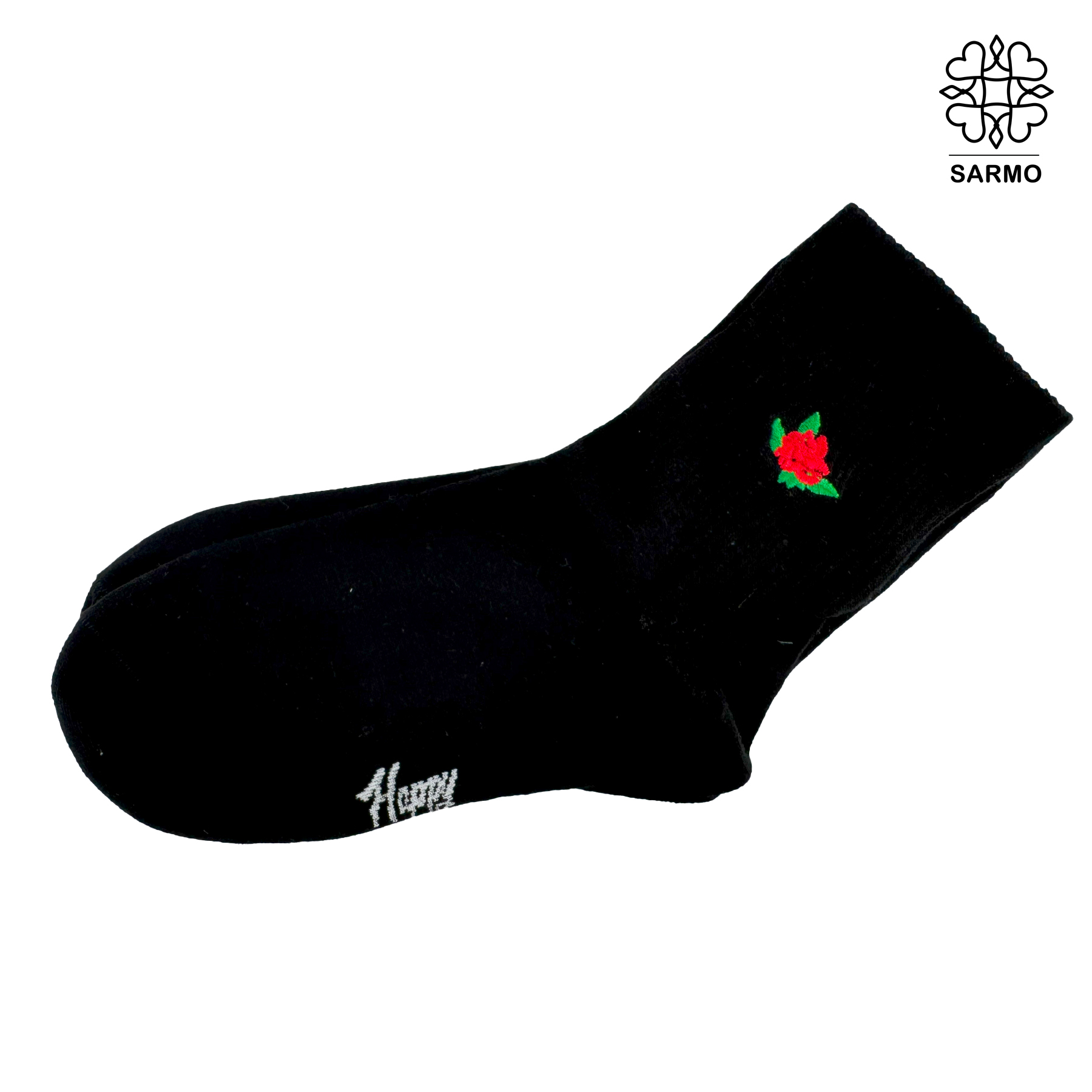 ی جوراب طرح گلسرخ گلدوزی ساقدار - Image 1