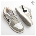 کفش کتونی زنانه جردن ۱ مدل سنگی سفید طوسی - Image 3