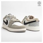 کفش کتونی زنانه جردن ۱ مدل سنگی سفید طوسی - Image 5