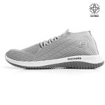 کفش پیاده روی زنانه طوسی روشن اسکیچرز بافت