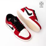 کفش کتونی زنانه جردن 1 قرمز سفید – Air Jordan 1 Low Red White - Image 4