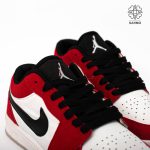 کفش کتونی زنانه جردن 1 قرمز سفید – Air Jordan 1 Low Red White - Image 3