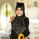 روسری ساتن ابریشم کجراه آفاق - Image 5