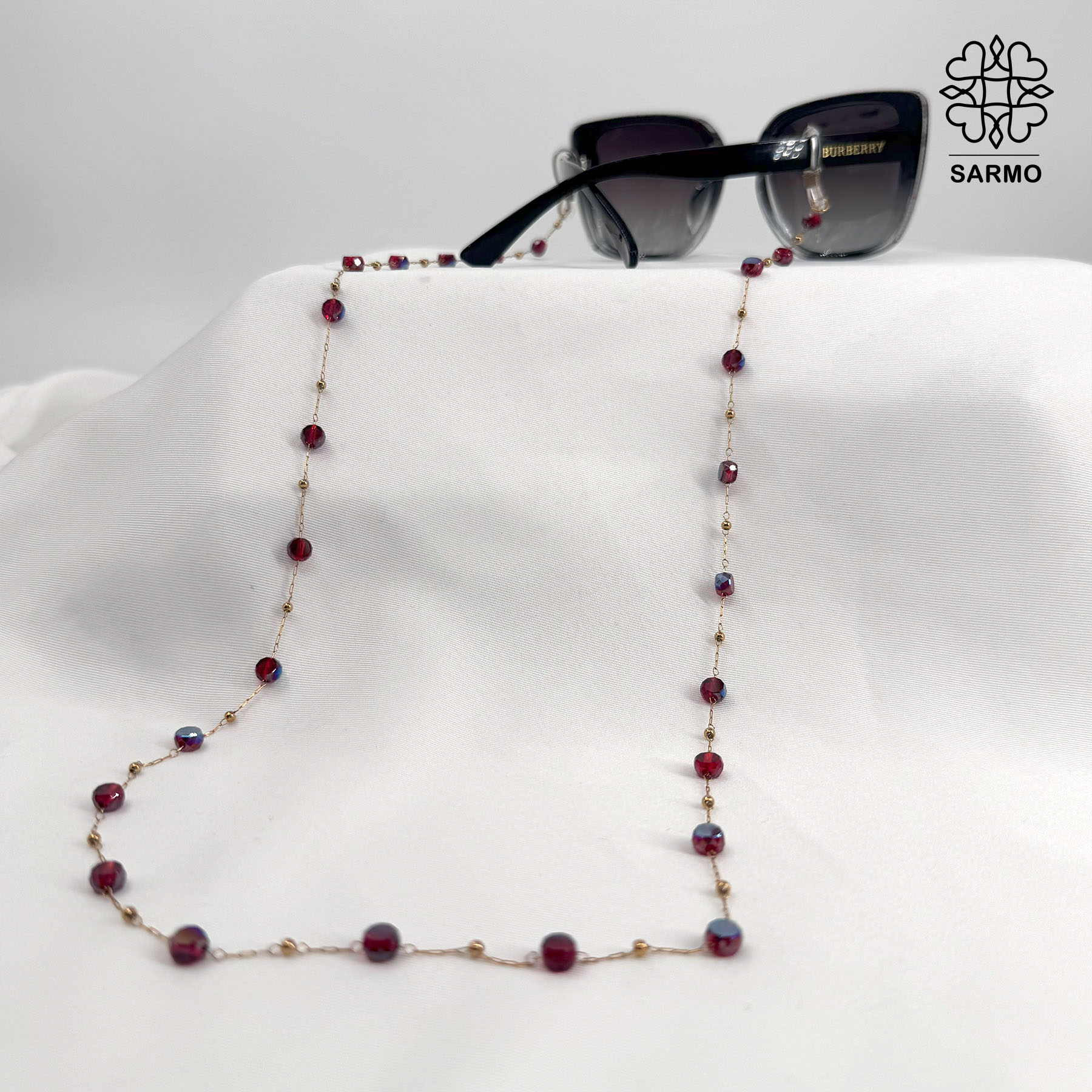 گارنت بند عینک طرح سنگ گارنت - Image 1