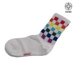 جوراب طرح شطرنج رنگی ساقدار