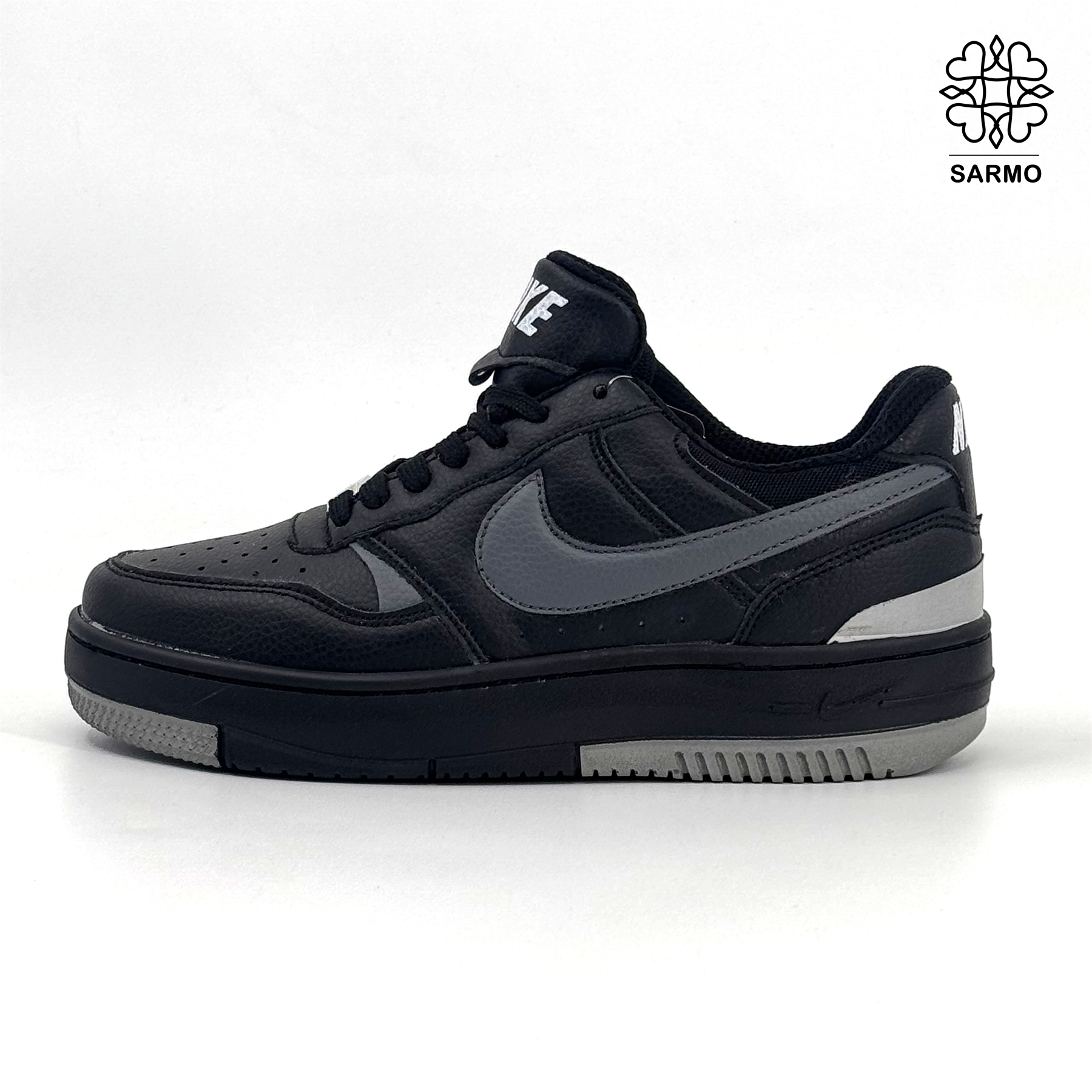 نایک ایر فورس مشکی طوسی کفش کتونی زنانه نایک ایر فورس مشکی طوسی - Image 1