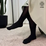 جوراب سه ربع میس لی ضخیم 120 - طرح برگ - Image 3