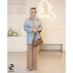 تونیک شلوار آبی کرم استایل z61 - Image 3