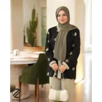 تونیک شلوار مشکی سبز پاستلی استایل z61
