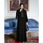 عبا مشکی جلو دکمه دار استایل z70 - Image 2