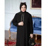 عبا مشکی جلو دکمه دار استایل z70