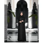 عبا مشکی گلدوزی مجلسی استایل z71 - Image 3