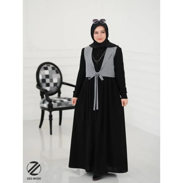 ست عبا و جلیقه چهارخونه استایل z89 - تصویر 2