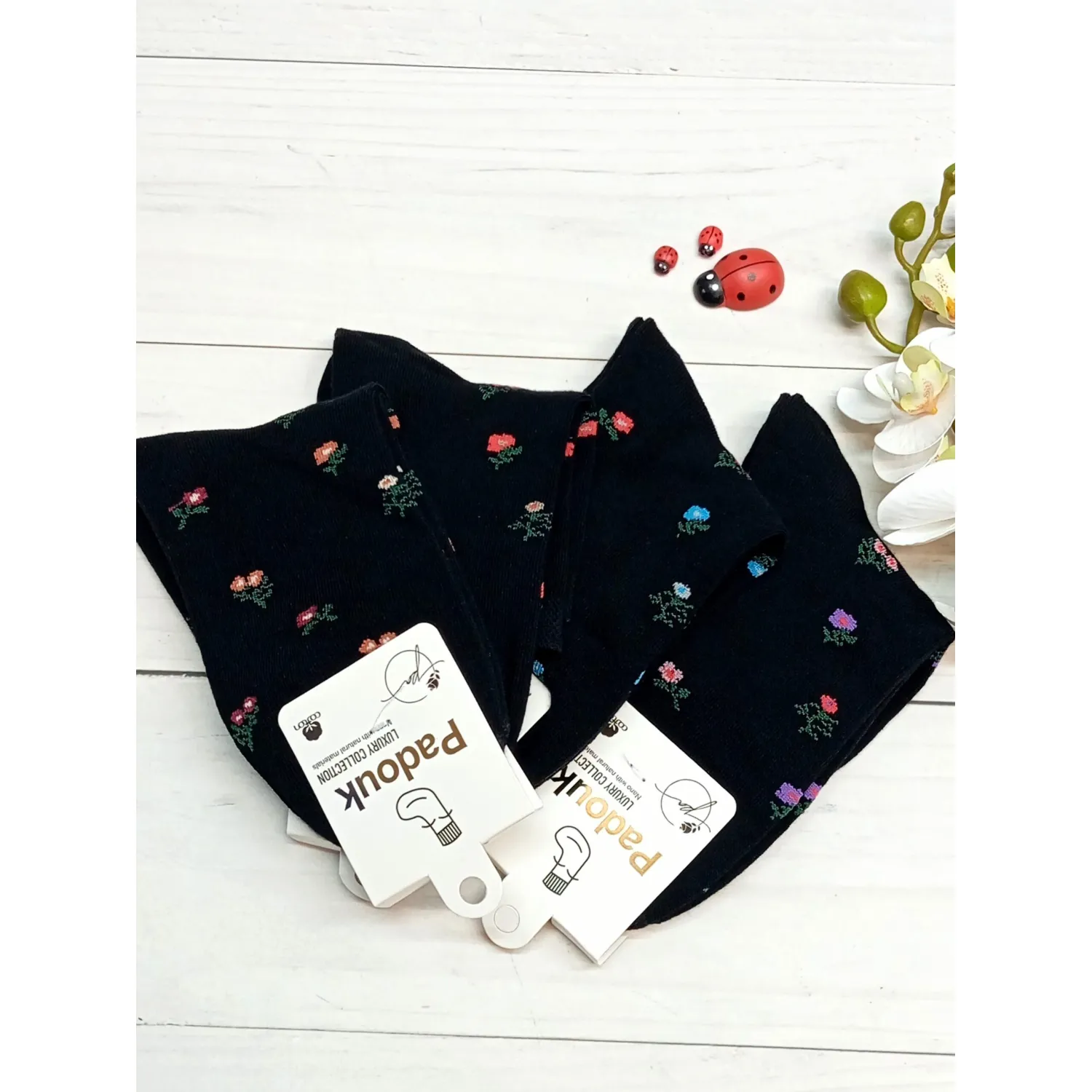 جوراب-نیم-ساق-گلریز-پادوک-5391 جوراب نیم ساق گلریز پادوک - Image 1