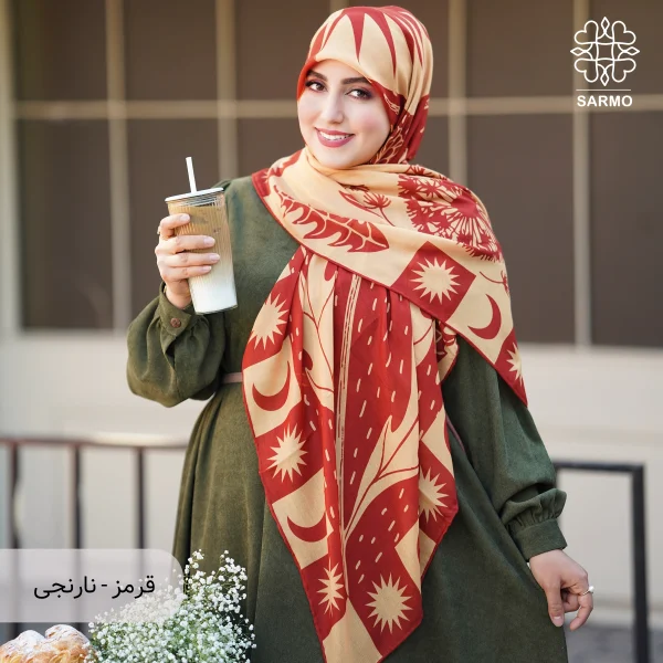 روسری نخ پنبه قاصدک اقتصادی - تصویر 5