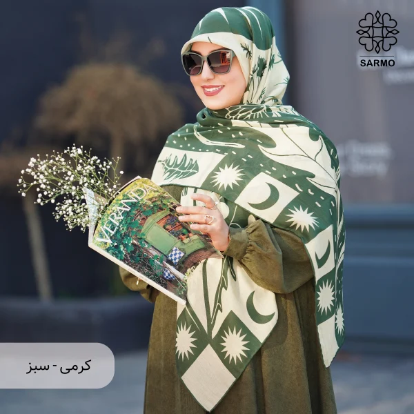 روسری نخ پنبه قاصدک اقتصادی - تصویر 22