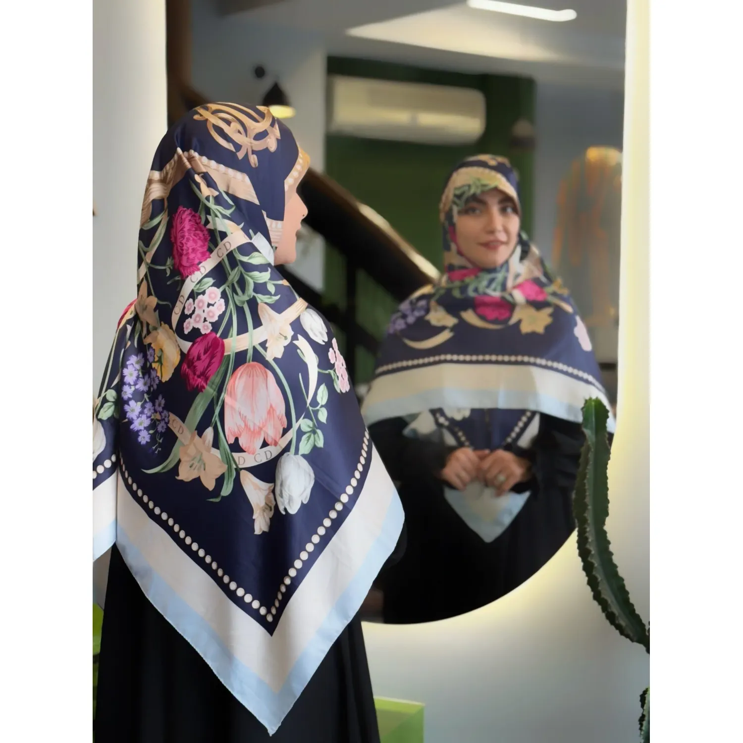 روسری-ساتن-ابریشم-لاله-6747 روسری ساتن ابریشم لاله - Image 1