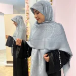 روسری نخ ابریشم ژاکارد روما گل - Image 4