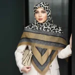 روسری نخ سیا اسکارف طرح پلنگی - Image 2