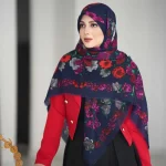 روسری نخ سیا اسکارف نرم چهره