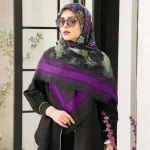 روسری نخ سیا اسکارف نرم چهره - Image 6
