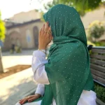 روسری نخ وال اسلپ نگین بارانی - Image 16