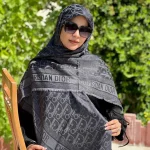 روسری ژاکارد لمه شاین شاینیکا طرح Dior - Image 2