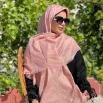 روسری ژاکارد لمه شاین شاینیکا طرح Dior - Image 12