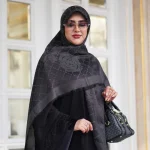 روسری ژاکارد لمه شاین شاینیکا مشکی - Image 3