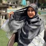 روسری ژاکارد لمه شاین شاینیکا مشکی - Image 6